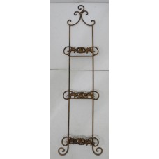 GOLD AND BLACK METAL VERTICAL DECORATIVE 3 PLATE WALL MOUNT DISPLAY RACK HOLDER   113178269059